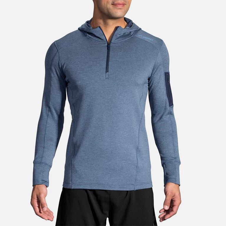 Brooks Notch Thermal Running Jackets - Men's - Blue (50463-XZMD)